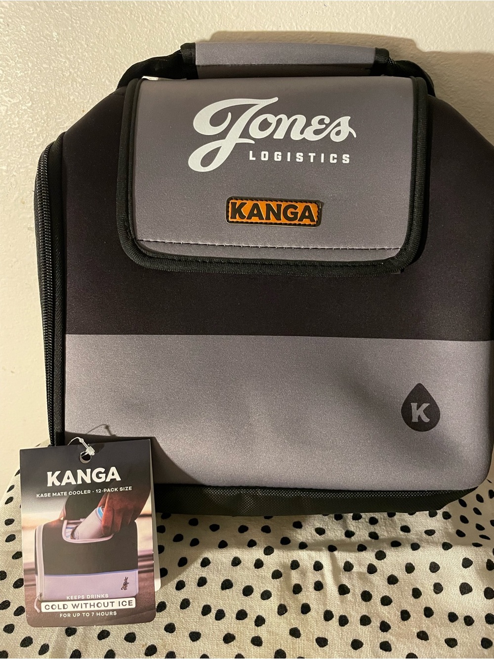 Jones Logistics Gray & Black Insulated Cooler Bag